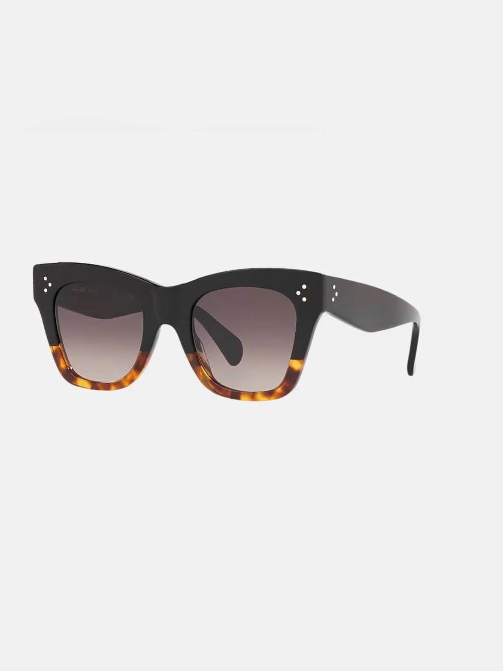 Celine Black and Tortoiseshell Cat-Eye Sunglasses
